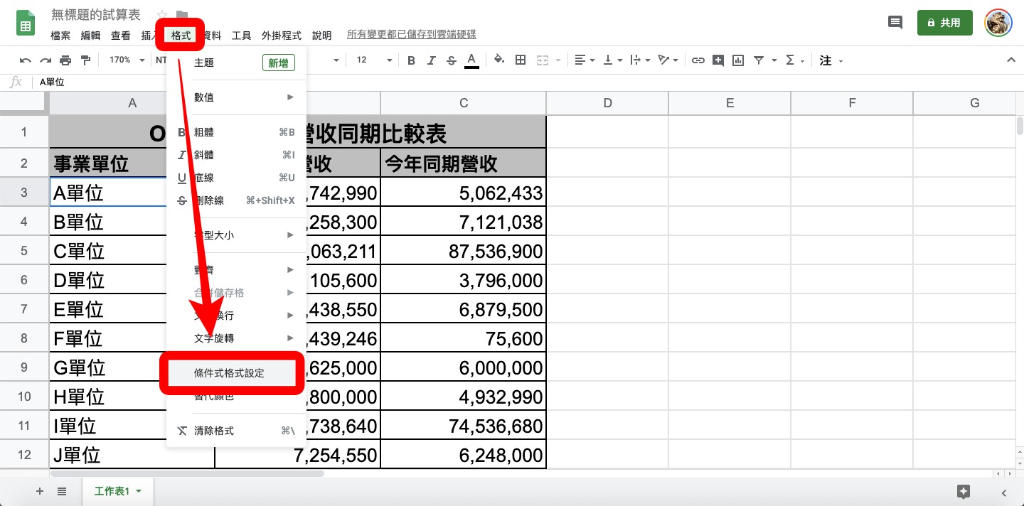 Google文件試算表實用教學 儲存格如何依據判斷式改變文字顏色或背景顏色 以google 試算表為例 人生領航員獅子心